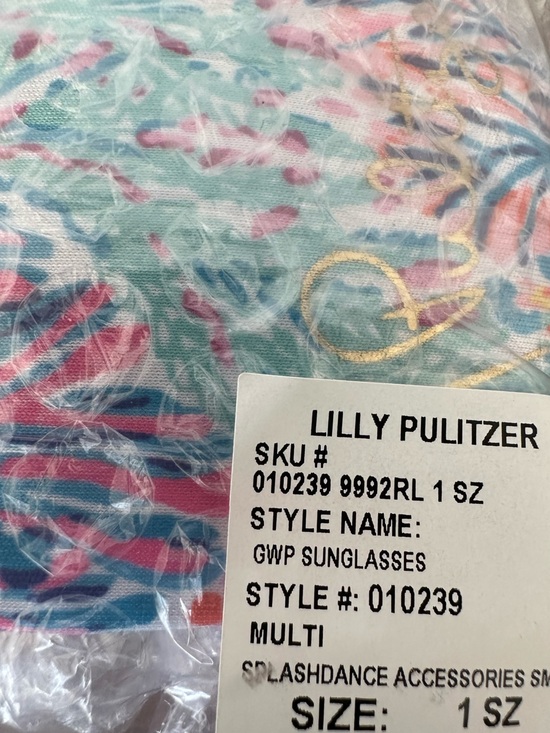 NEW Lilly Pulitzer Square Lens Sunglasses with Case Multi Splashdance One Size main image 7